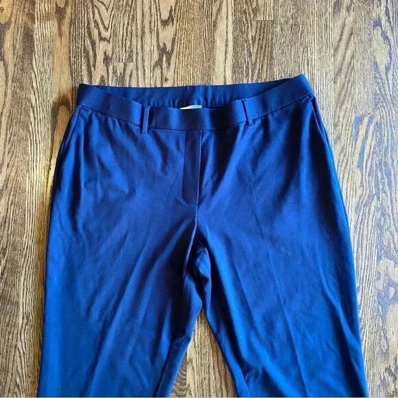 J. Jill Ponte Welt-Pockets Slim Leg Pants large navy blue large pull on elastic - Picture 2 of 9